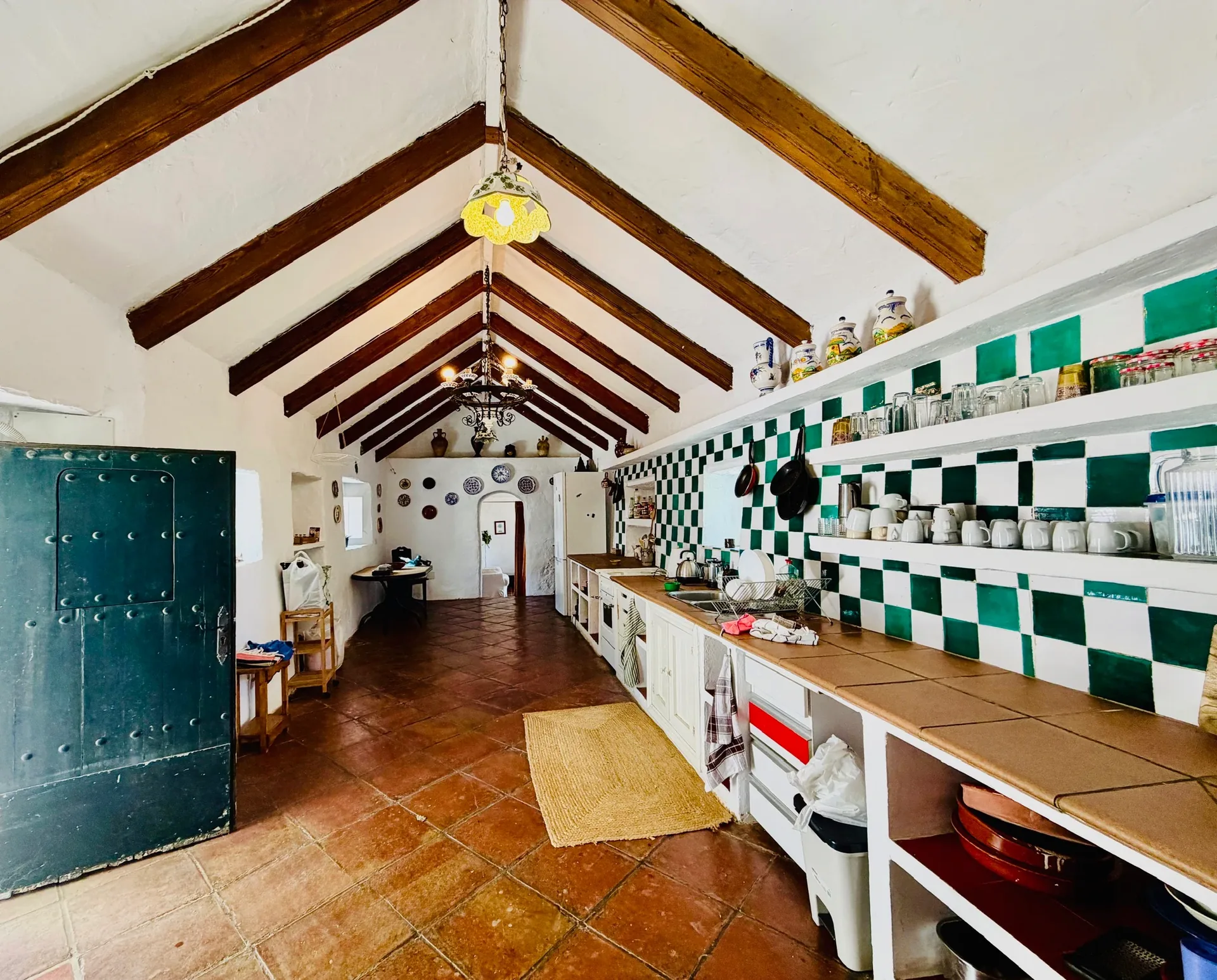 The Finca kitchen, part of estate life for volunteers
