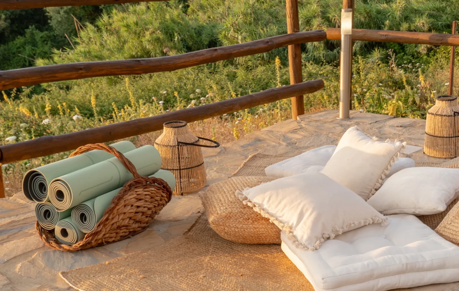 A peaceful garden space at La Fuente, ideal for retreats and gatherings